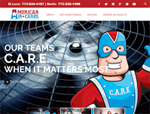 Tablet Screenshot of americanaircares.com